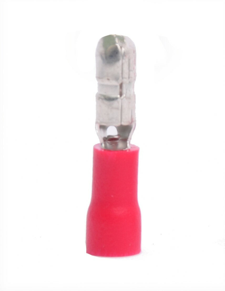 MVP 50 Pack 18-22 AWG Gauge Red Vinyl Insulated Male Bullet Terminal .180"
