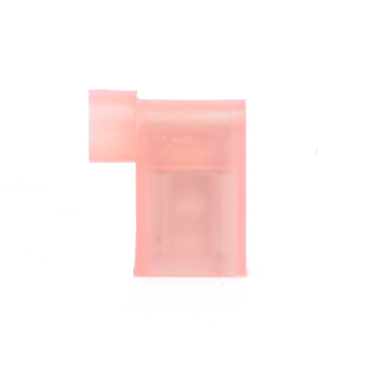 50 Red 18-22 Ga Female .250" Flag 90° Connector Fully Nylon Insulated