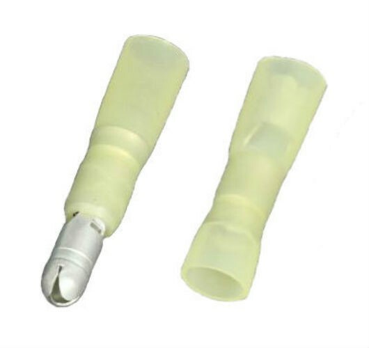MVP 5 Sets 10-12 AWG Ga Yellow Heat Shrink Male & Female Bullet Terminal .195"