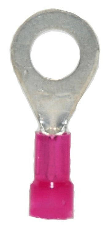 MVP 50 Red 18-22 AWG Nylon Insulated Ring Terminals 1/4" Stud - Made in the USA