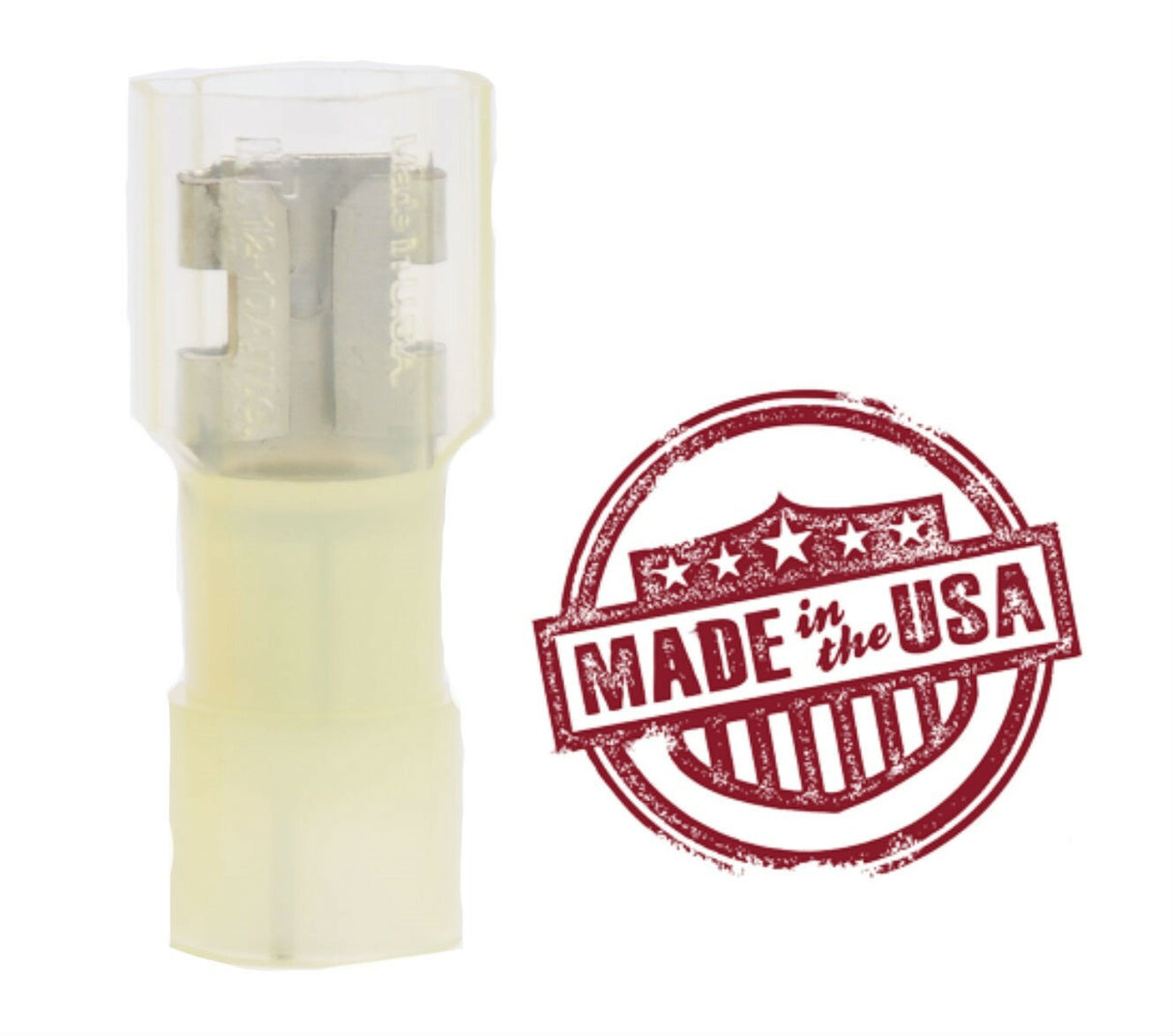 MVP 100 Yellow Female Fully Insulated 1/4" Quick Connect 10-12 AWG Wire Terminal