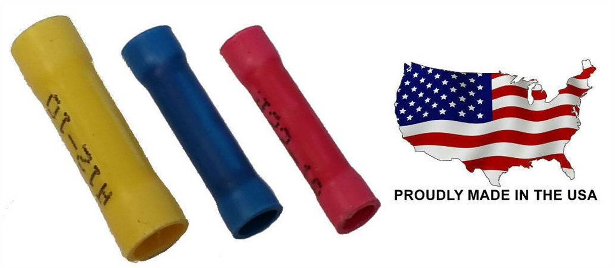 MVP 500 Mixed Vinyl Butt Splice Wire Connectors 10-22 AWG - Red Blue Yellow USA