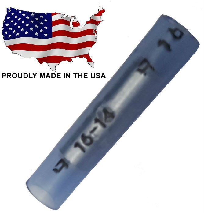 MVP 100 Blue Straight Nylon Butt Splice Connectors 16-14 AWG Gauge - TBS14N