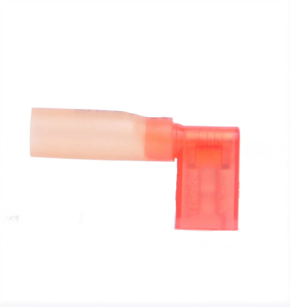 25 Red 18-22 Ga Female .250" Flag 90° Connector Made with 3M Heat Shrink