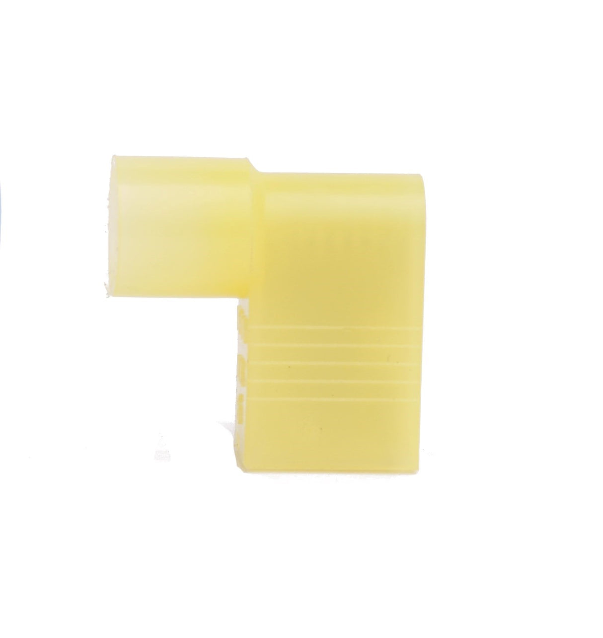 100 Yellow 10-12 Ga Female .250" Flag 90° Connector Nylon Insulated