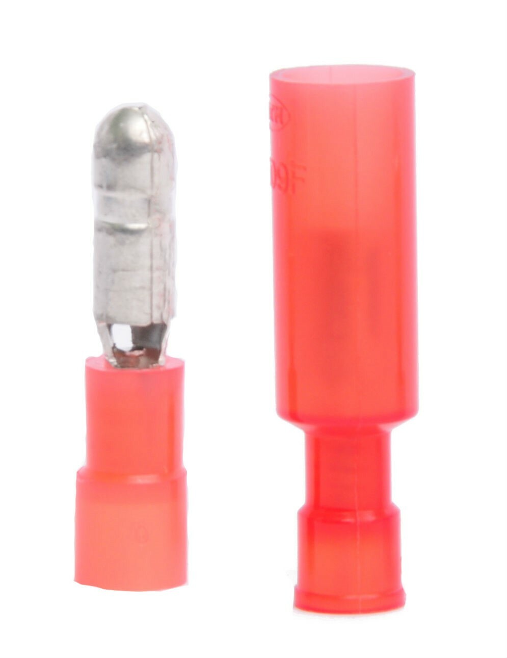 MVP 50 Sets of 18-22 AWG Red Nylon Insulated Male & Female Bullet Terminals .18"