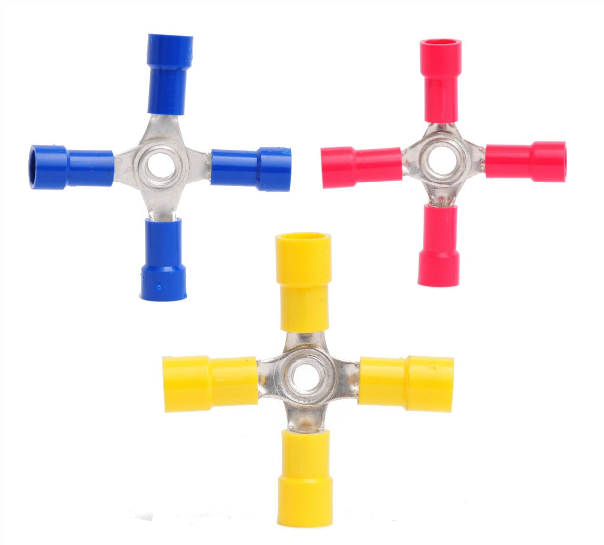MVP 75 Mix 4 Way X Terminal Wire Connectors 10-22 AWG Red Blue Yellow Vinyl Ins