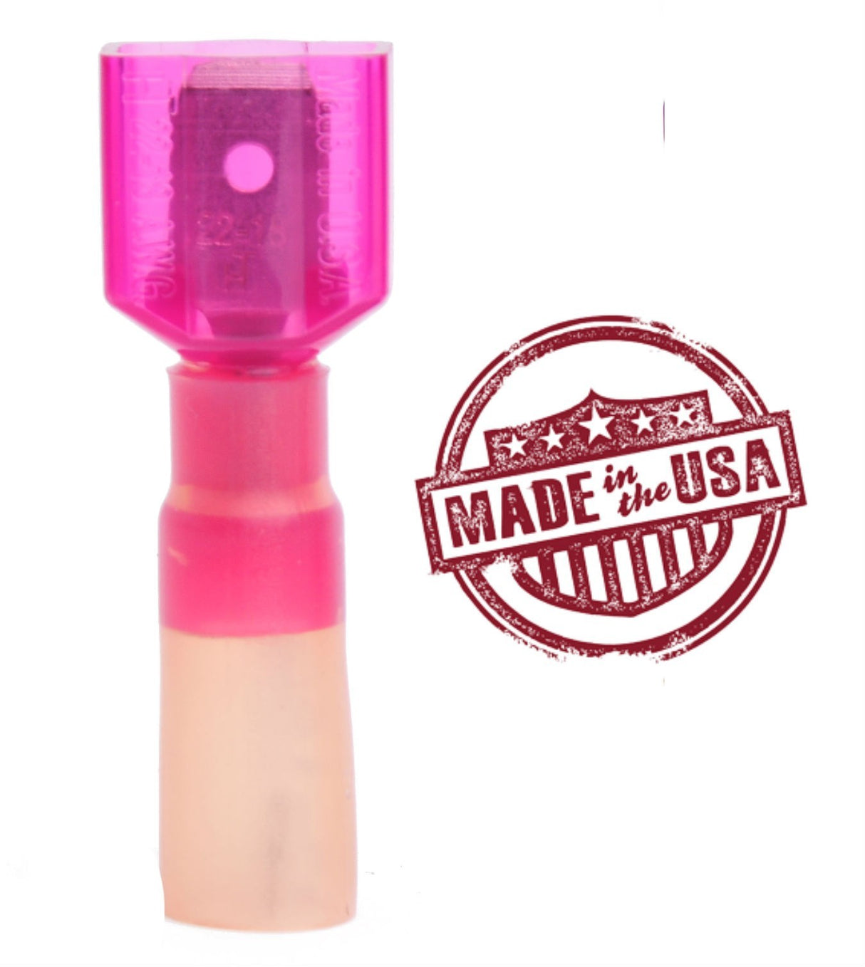 MVP 100 Red 18-22 AWG Fully Ins. Male 1/4" Quick Connect Terminal 3M Heat Shrink