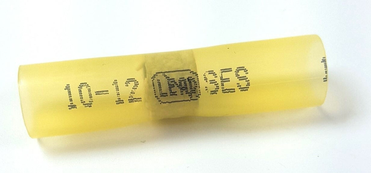 MVP 25 Yellow 10-12 AWG Heat Shrink Solder Butt Splice Connector Terminals