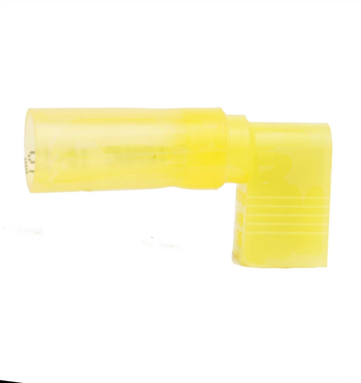 25 Yellows 10-12 Ga Female .250" Flag 90° Connector Made with 3M Heat Shrink