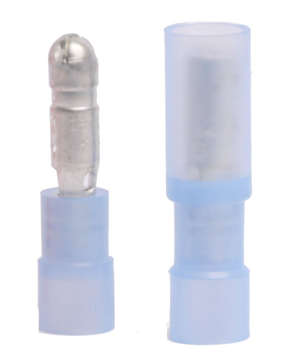 MVP 100 Sets 14-16 AWG Blue Nylon Insulated Male & Female Bullet Terminal .180"