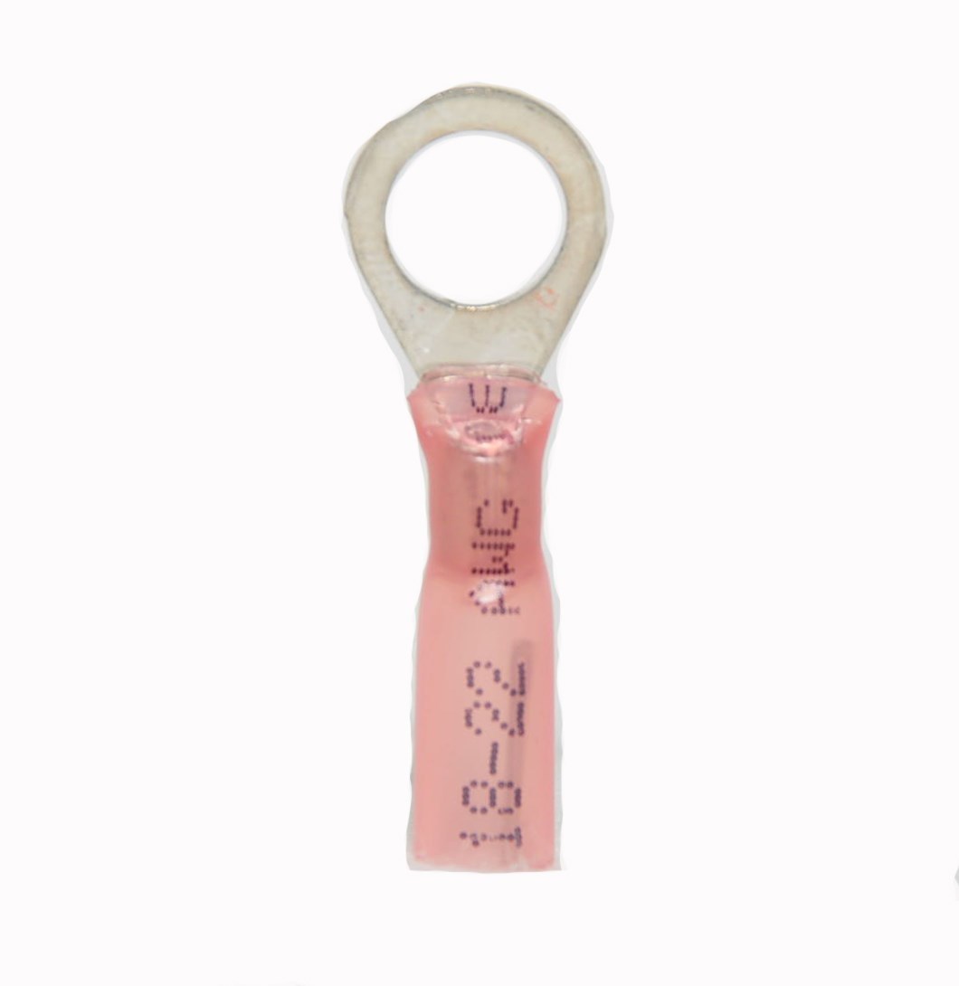 MVP 25 Red 18-22 AWG Ring Terminals 5/16" - Made in the USA w/ 3M Heat Shrink