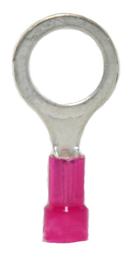 MVP 100 Red 18-22 AWG Nylon Insulated Ring Terminals 3/8" Stud - Made in the USA