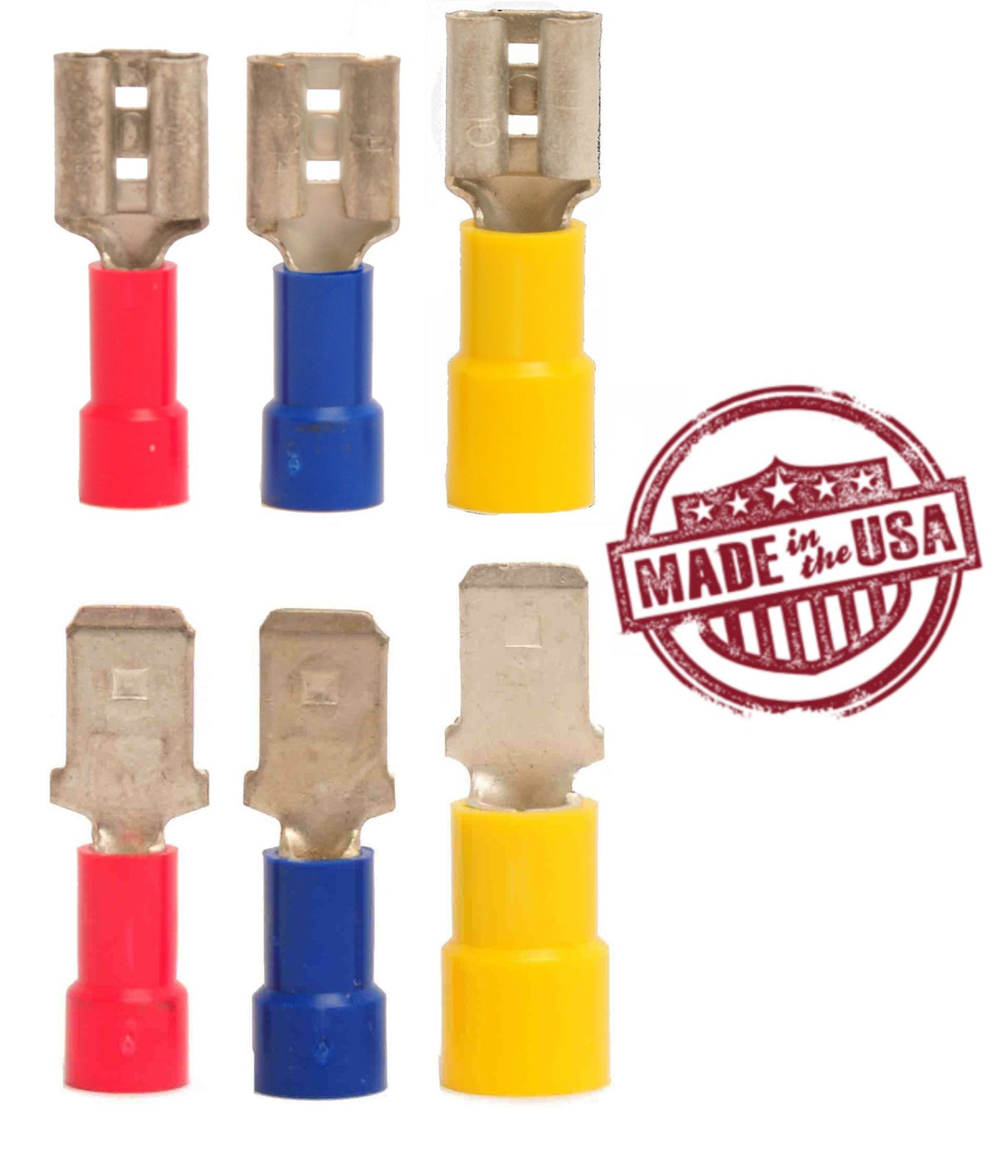 MVP 25 Each Red Blue & Yellow Vinyl Male & Female Quick Disconnect Terminals .250"