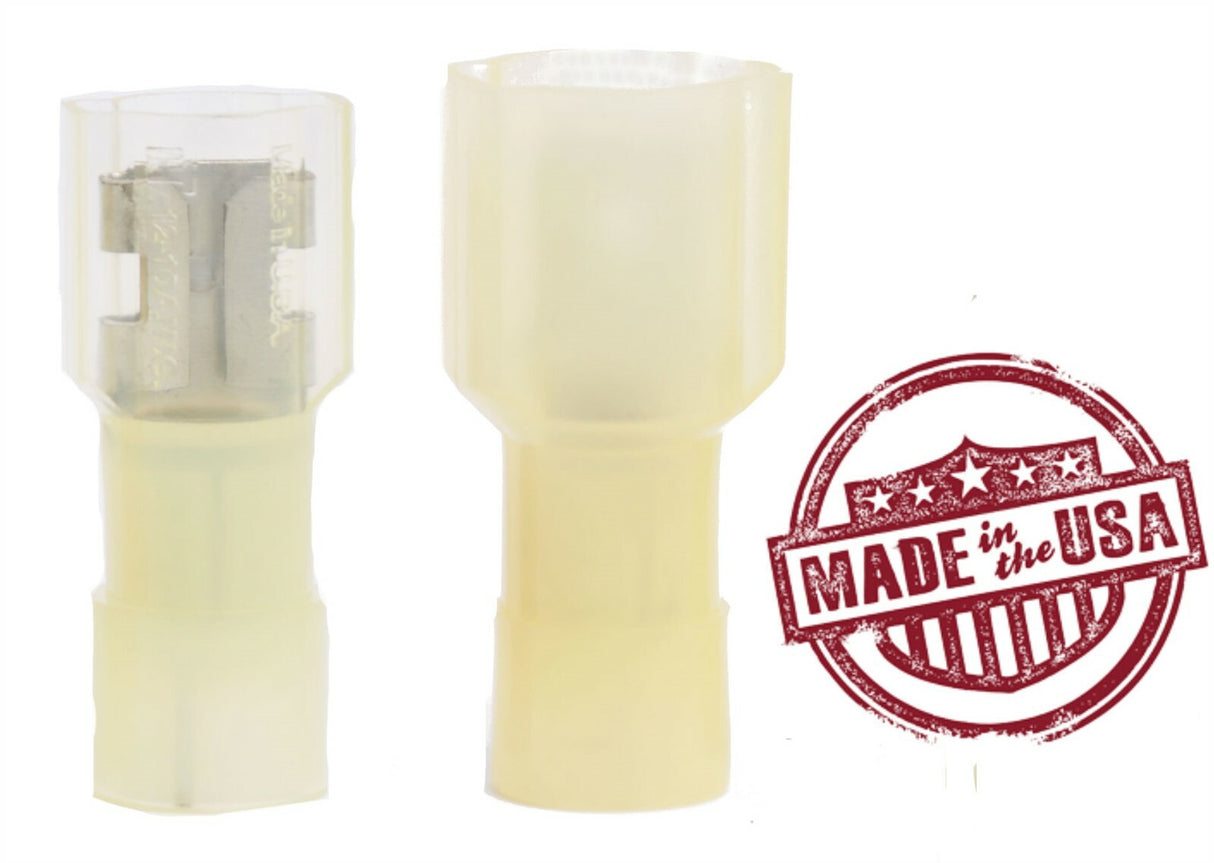 MVP 100 Sets Fully Insul. 10-12 AWG Nylon Male & Fem 1/4" Quick Connect Terminal