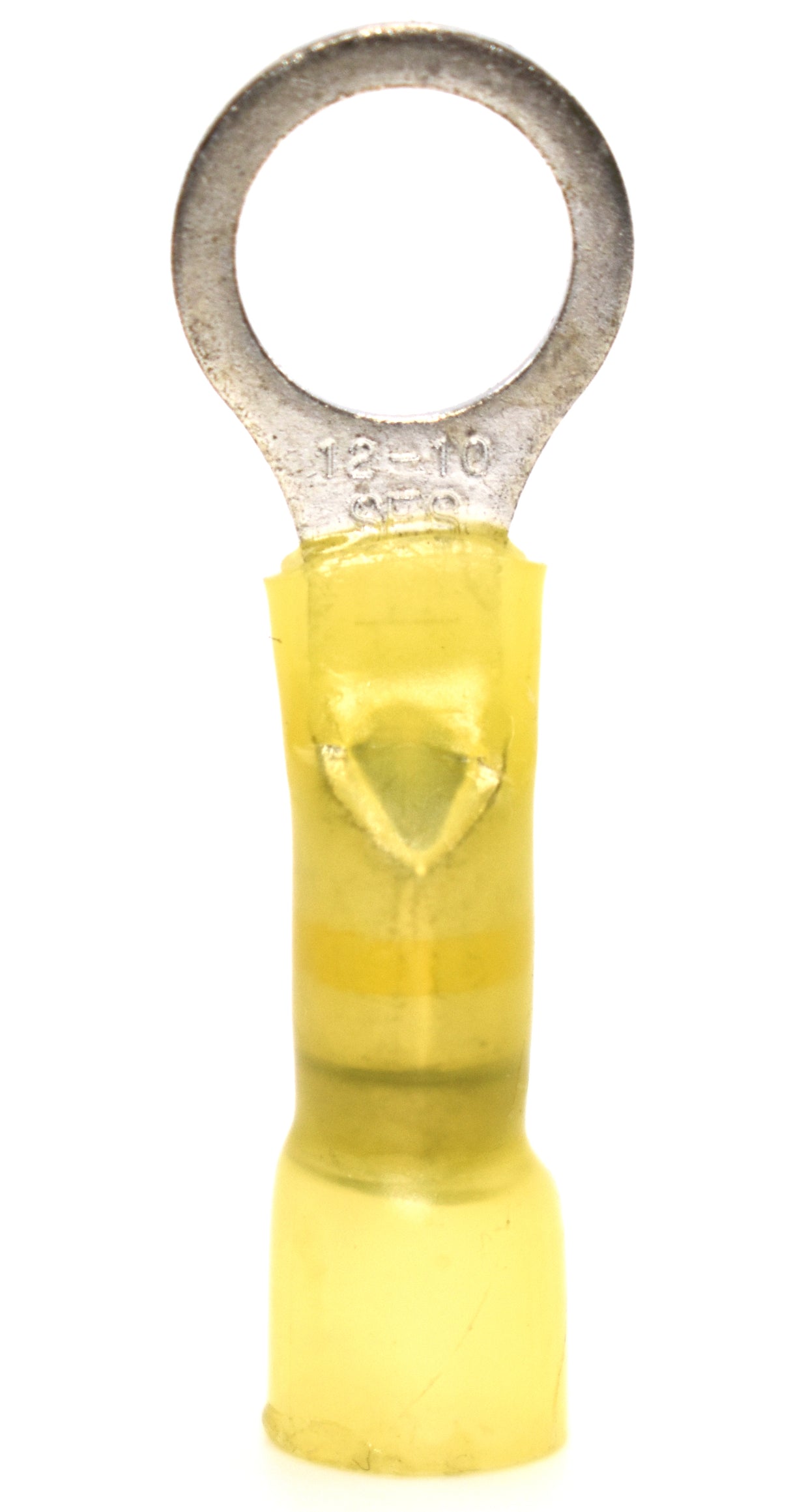 MVP Yellow 10-12 AWG Crimp Solder Seal Ring 3/8" Terminal - 25 Pack