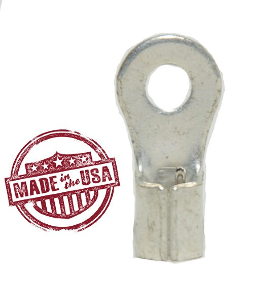 MVP 25 10-12 AWG Non-Insulated Ring Terminals #8 Stud TR1008U Made in the USA