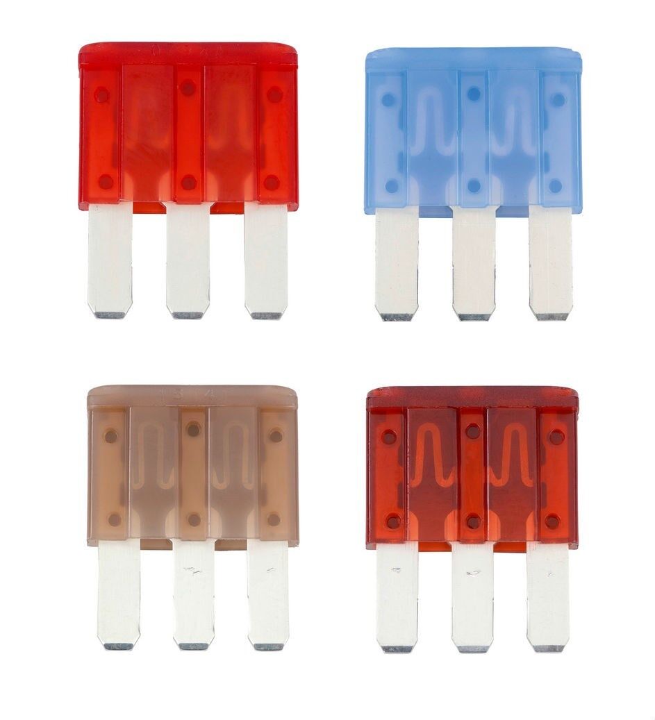 Flosser Three Blade Fuses- Micro 3 Type: 1 ea. 5, 7.5, 10, 15 amp -Made in Japan