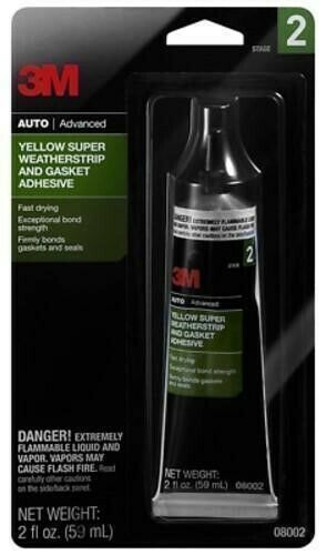 3M 08002 Super Yellow Weather-strip and Gasket Adhesive - 2 oz. Tube