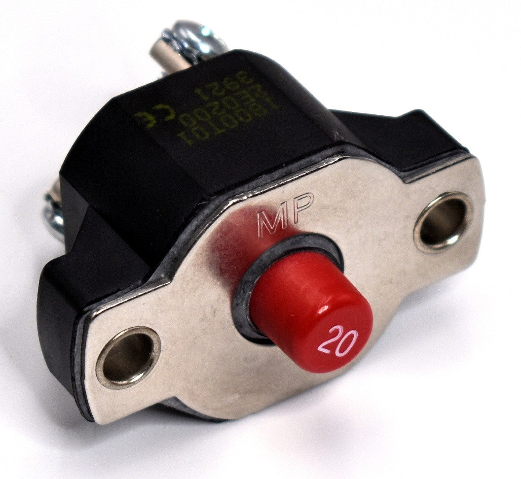 Mechanical Products - 20 Amp Push to Reset Panel Mount Circuit Breaker CBM20 - Series 18