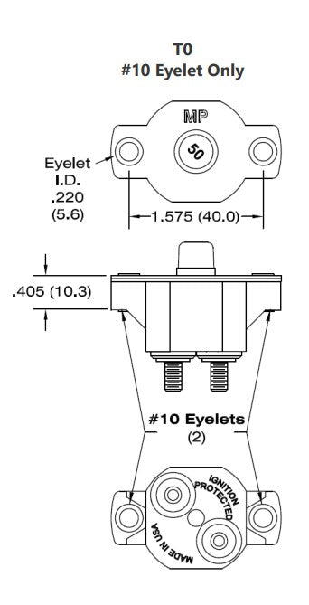 Mechanical Products - 20 Amp Push to Reset Panel Mount Circuit Breaker CBM20 - Series 18
