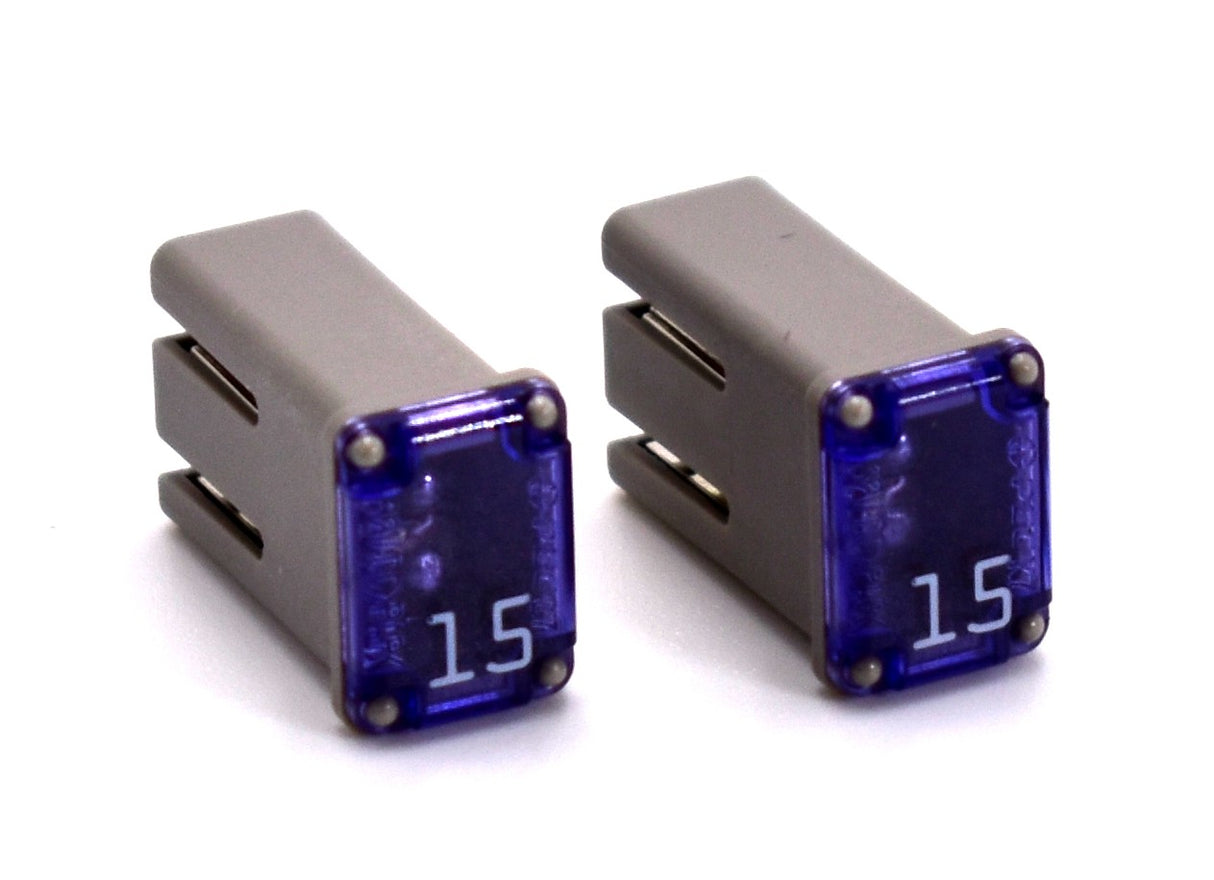 Flosser 608715 15 Amp MCASE+ Type Slotted Cartridge Fuses – European Made (2)