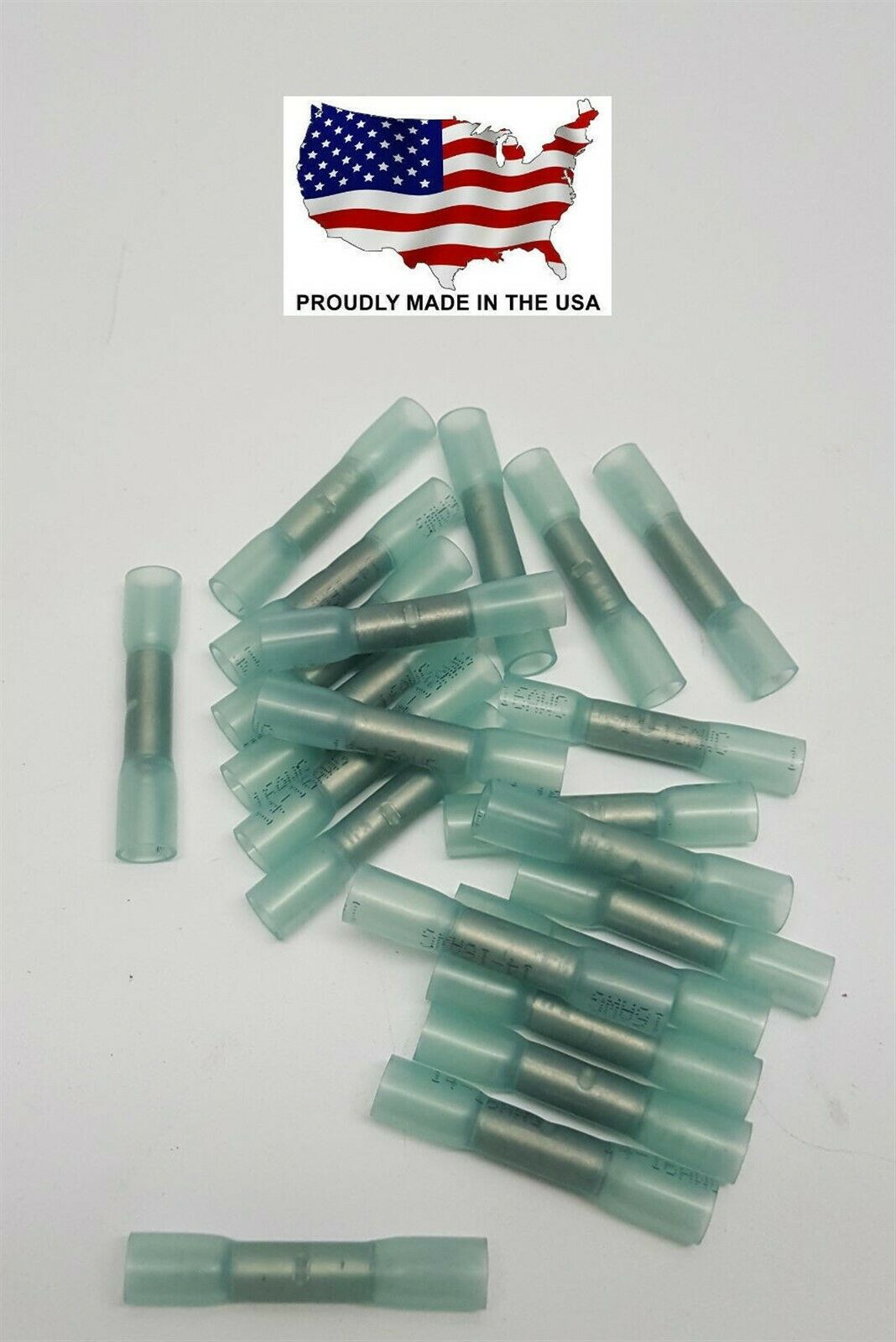 MVP 25 Blue Heat Shrink Butt Splice Primary Wire Connector Terminals - 14-16 AWG