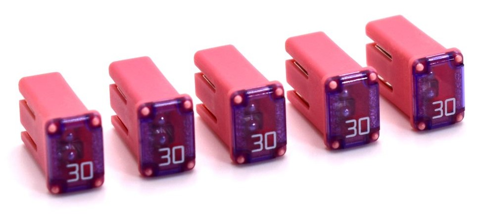 Flosser 608730 30 Amp MCASE+ Type Slotted Cartridge Fuse – European Made (5)