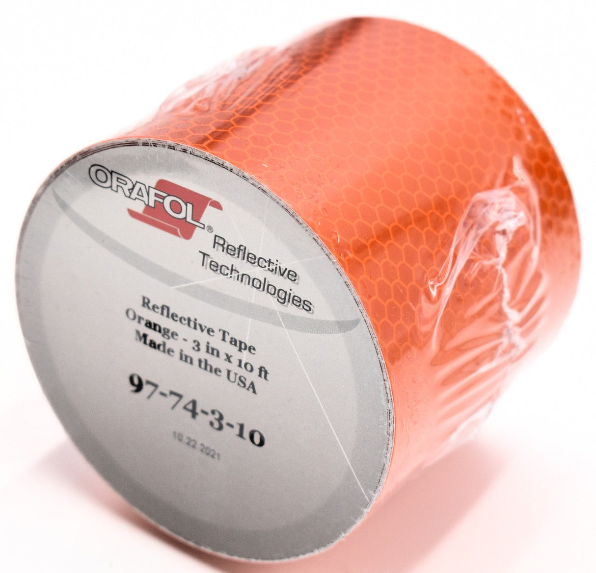 Orafol 3" x 10' Roll Orange Reflective Tape 5900 Series - Made in the USA 97-74-3-10
