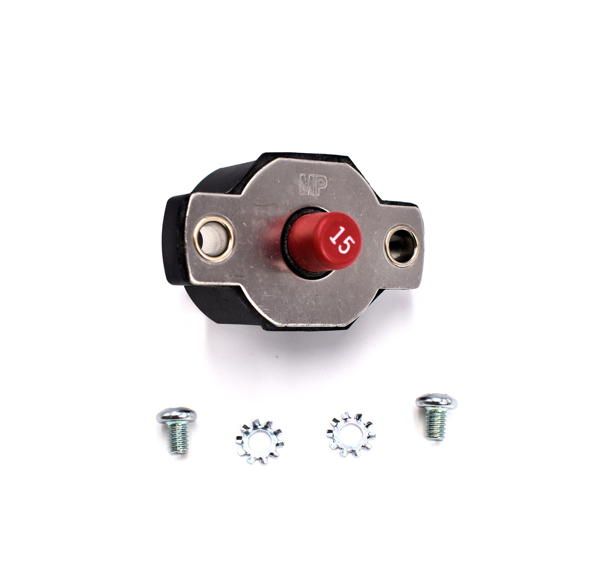 Mechanical Products - 15 Amp Panel Mount Push to Reset Circuit Breaker CBM15 - Series 18