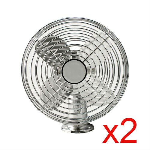 MVP (2) All Metal 12 Volt Dash Fan 6" Dia. Blade - PF12M (2 Fans)