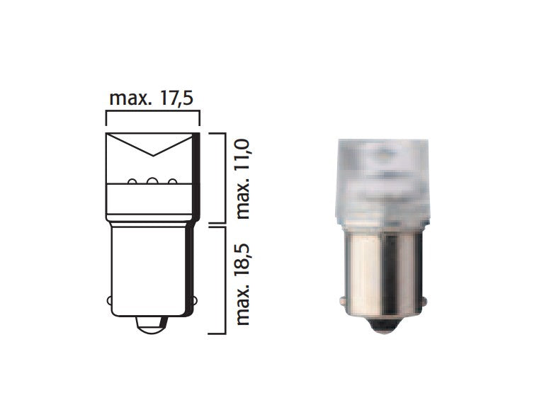 Flosser 914020 Super White BA15S 12-24V 5W LED Mini Bulb 67 Equivalent