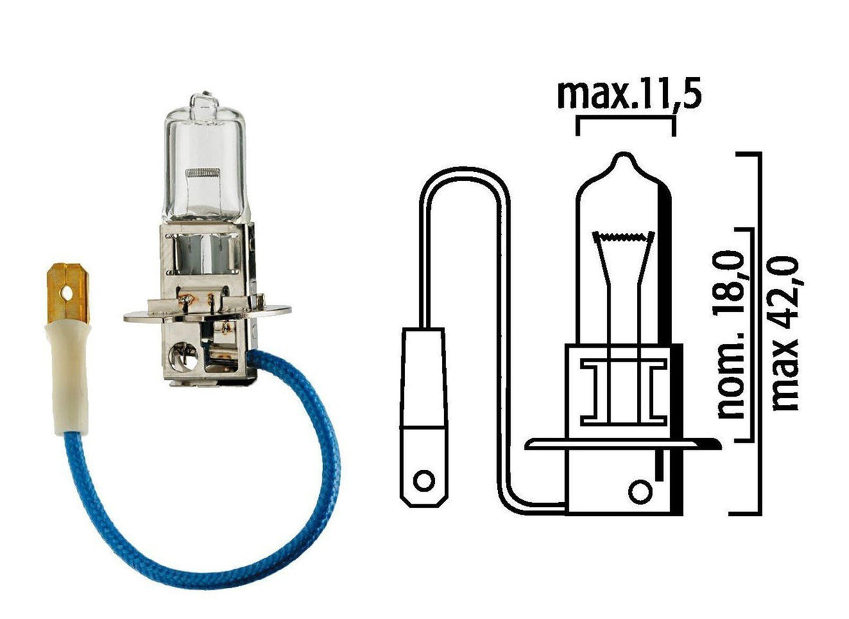 Flosser 3320 H3 12 Volt 55 Watt Halogen Replacement Bulb - Made in Germany