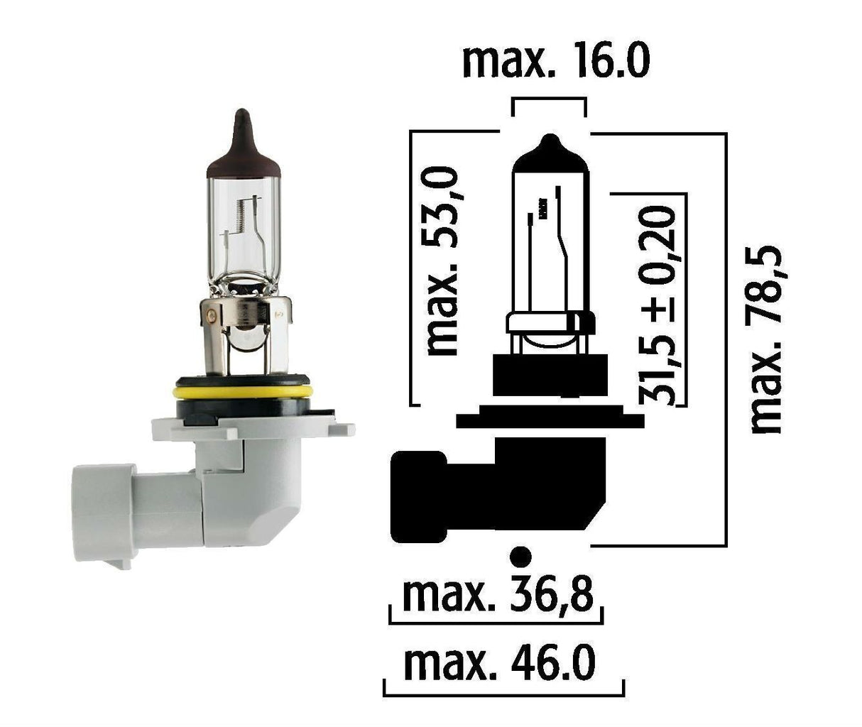 Flosser 9076 HB4 12V 70W P22d Rally Higher Output Halogen Headlight Bulb