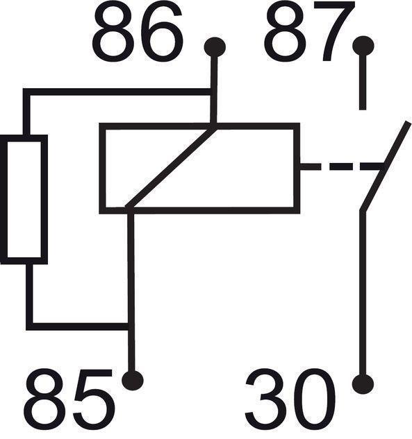GEBE 990711 4 Terminal SPST NO Mini Relay with Resistor 24V 20A - German Made