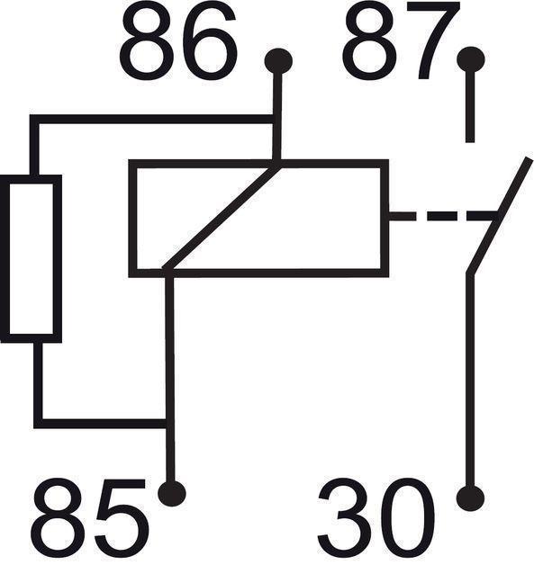 GEBE 993041 Mini Relay 4 Terminal SPST NO 12V 40A with Resistor Made in Germany