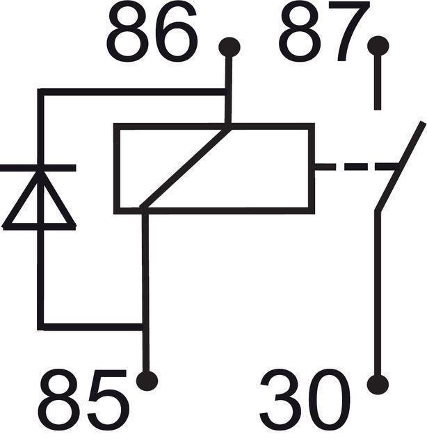 GEBE 990821 4 Terminal Heavy Duty SPST NO Relay with Diode 12V 70A - German Made