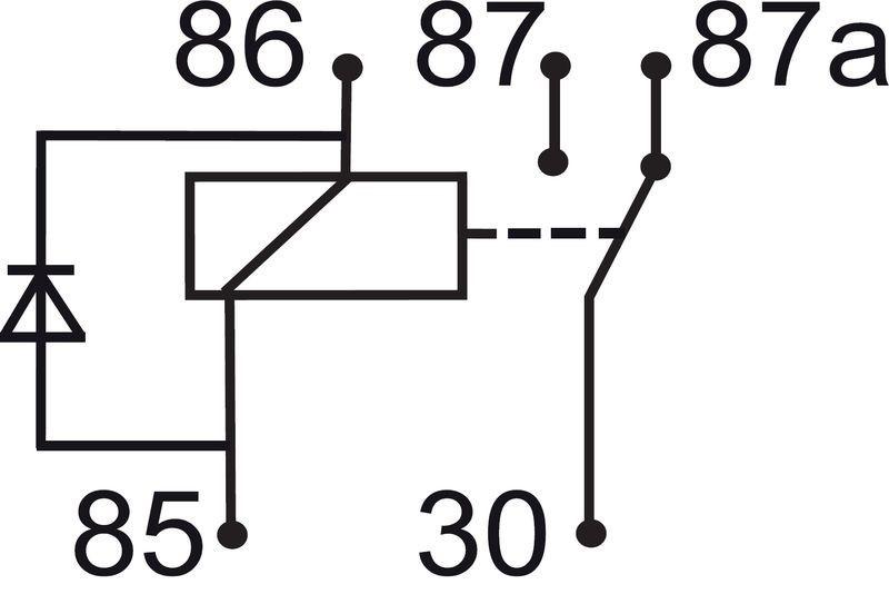 GEBE 990621 5 Terminal Changeover Mini Relay with Diode 12V 30/40A - German Made