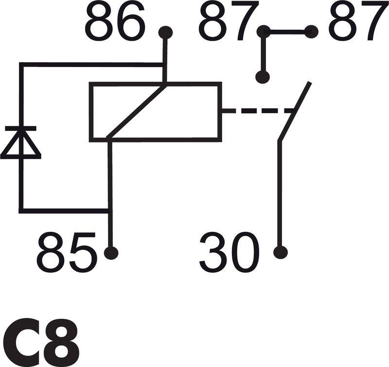 GEBE 993091 Dual 87 Mini Relay 5 Terminal Pins NO 12V 40A with Diode German Made
