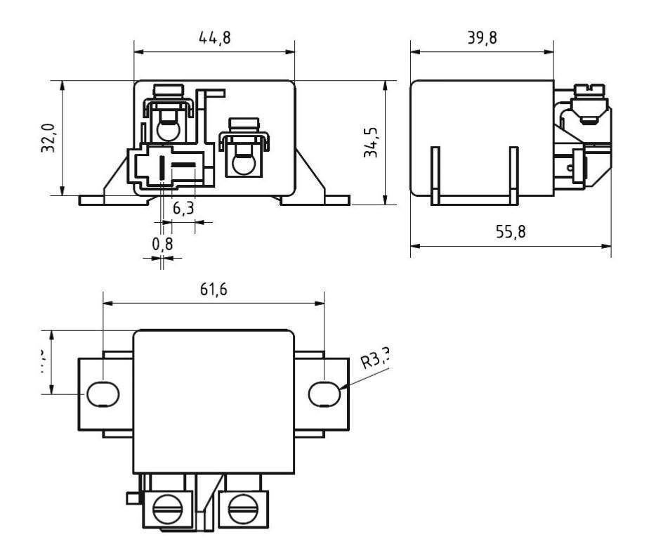 GEBE 990961 4 Terminal SPST NO Heavy Duty Relay 24V 50A - German Made