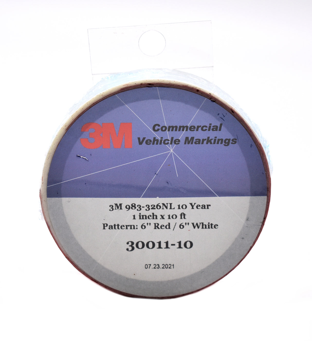 3M 30011-10 983-326NL Diamond Grade 1" x 10' Red and White Reflectve Tape