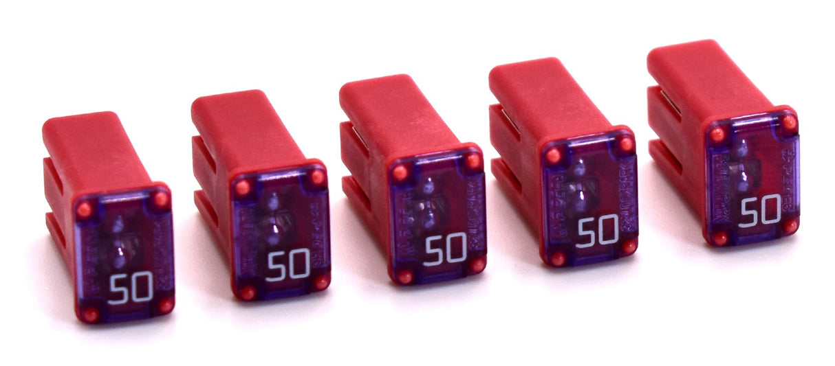 Flosser 608750 50 Amp MCASE+ Type Slotted Cartridge Fuses – Made in Japan (5)