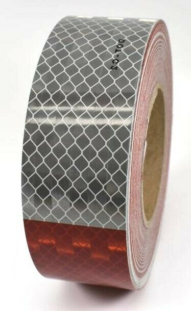 3M 2" x 30' Roll of 913-32 11" Red / 7" White Conspicuity Reflective Tape - 22494