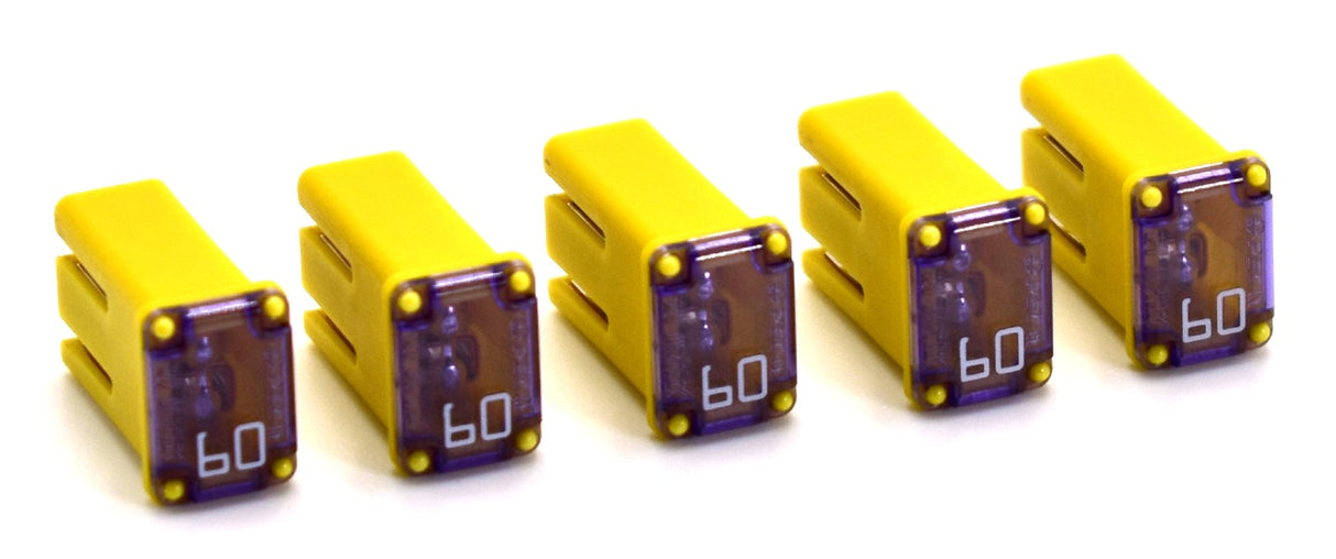 Flosser 608760 60 Amp MCASE+ Type Slotted Cartridge Fuses – Made in Japan (5)