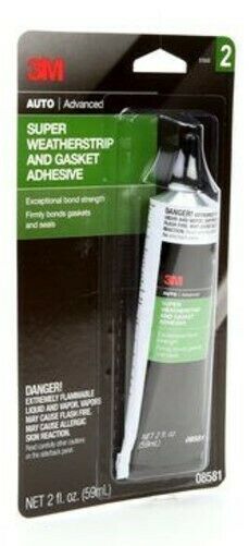 3M 08581 Super Black Weather-strip and Gasket Adhesive - 2 oz Tube