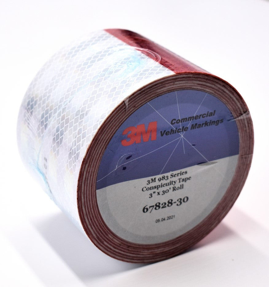 3M 67828 3" x 30' 983 Series 11" Red 7" White Conspicuity Reflective Tape