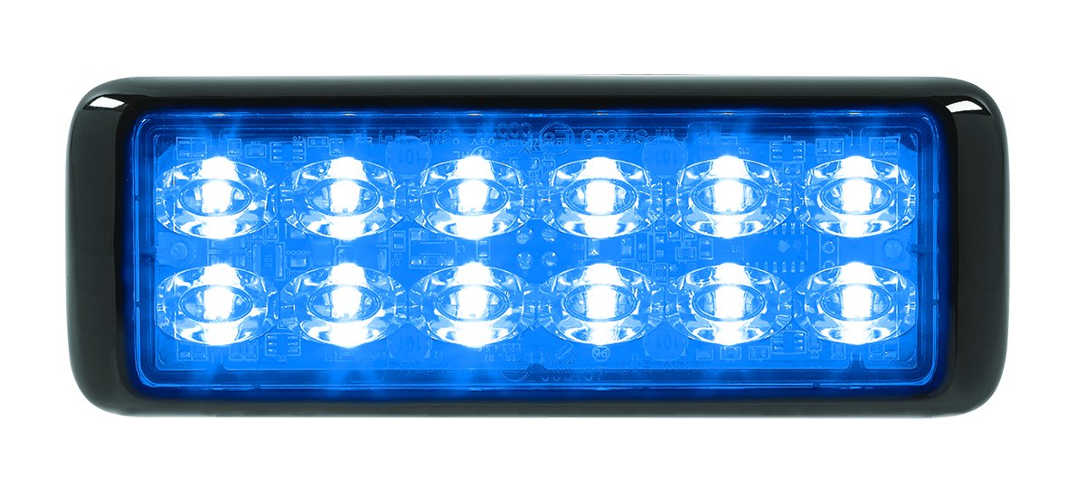 Federal Signal MPS1200U-BB MicroPulseUltra, Surface Mount, Clear Lens, 12 Blue LEDs