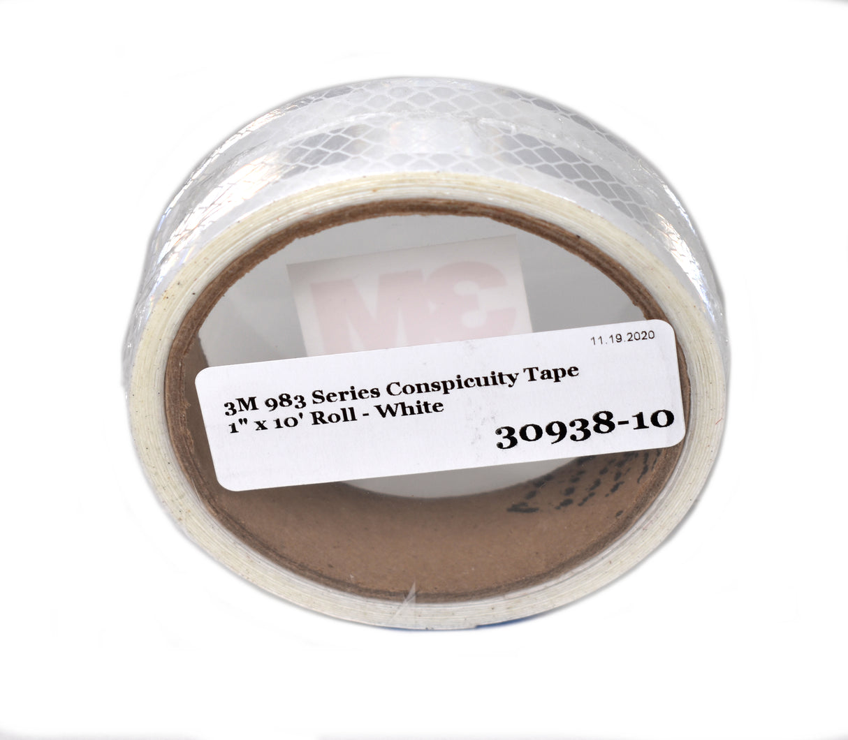 3M 30938 1" x 10' 983-10 Solid White Diamond Grade Conspicuity Tape