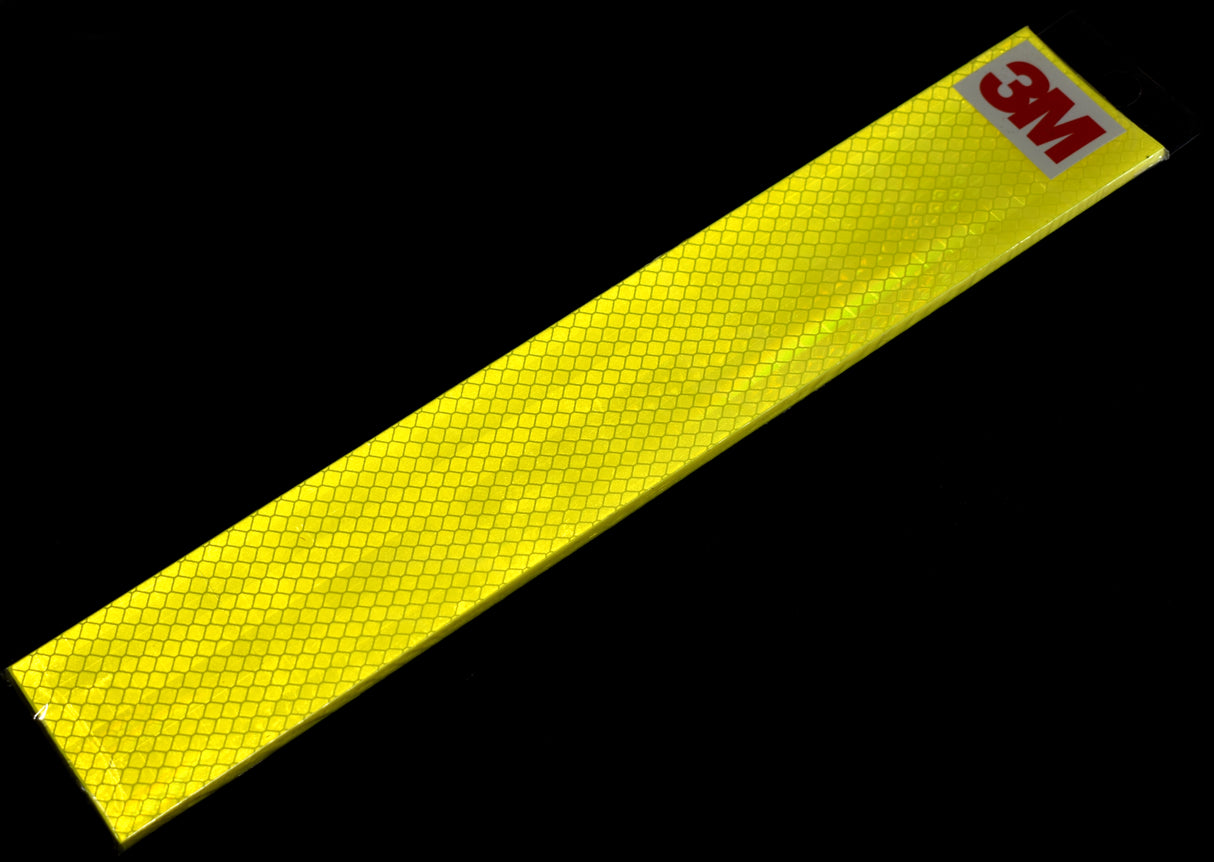 3M 3" x 12" Strips of 983-23 Fluorescent Yellow Green Reflective Tape - 10 PACK