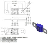 Flosser 7048050 Bolt On 50 Amp Fuse - Replaces MIDI MID and AMI Fuses
